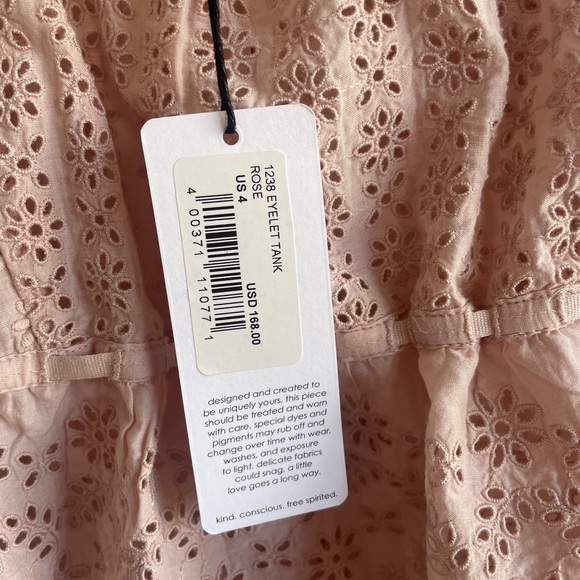 NWT UNSUBSCRIBED ROSE EYELET TANK - Picture 9 of 9